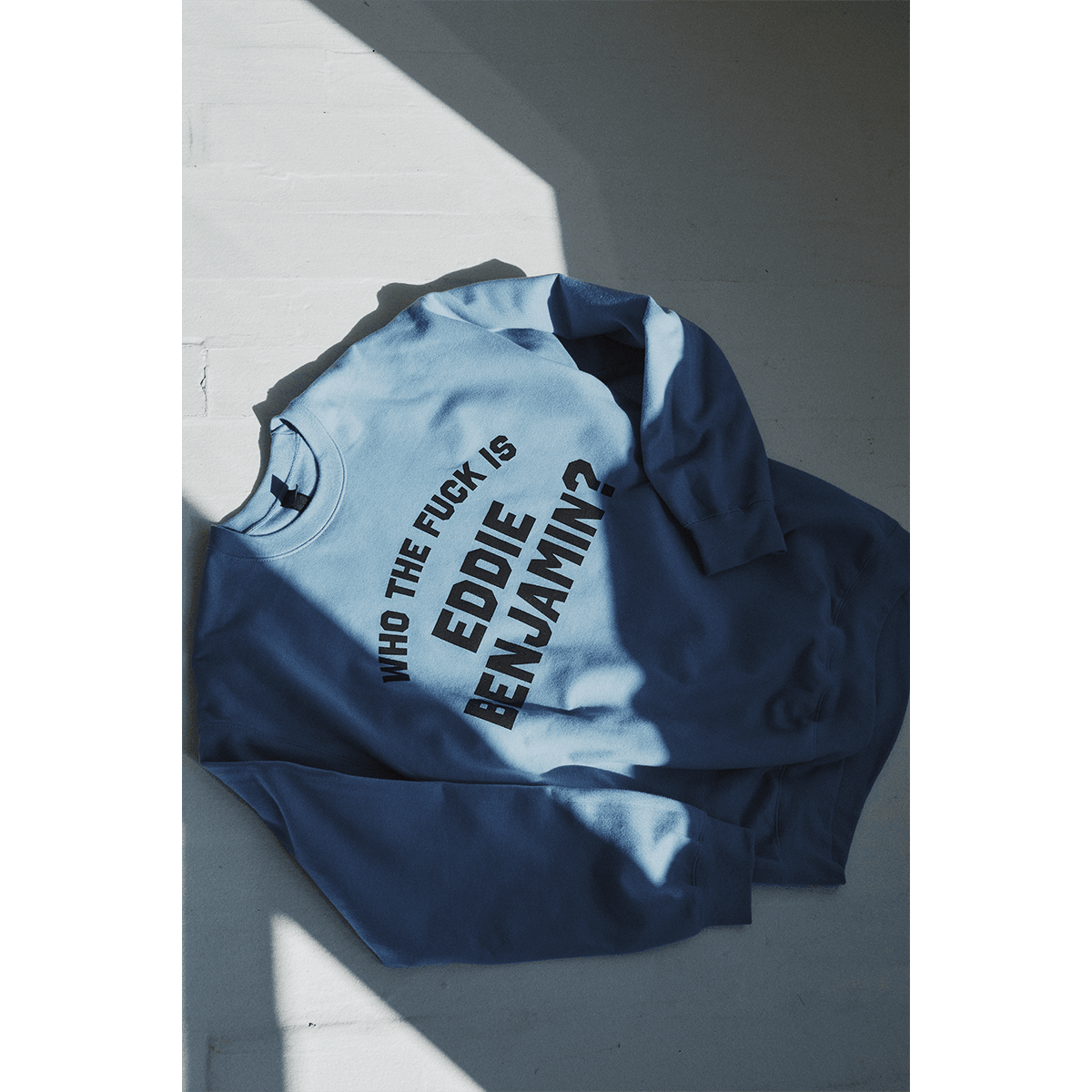 Who the Fuck is Eddie Benjamin Blue Crewneck